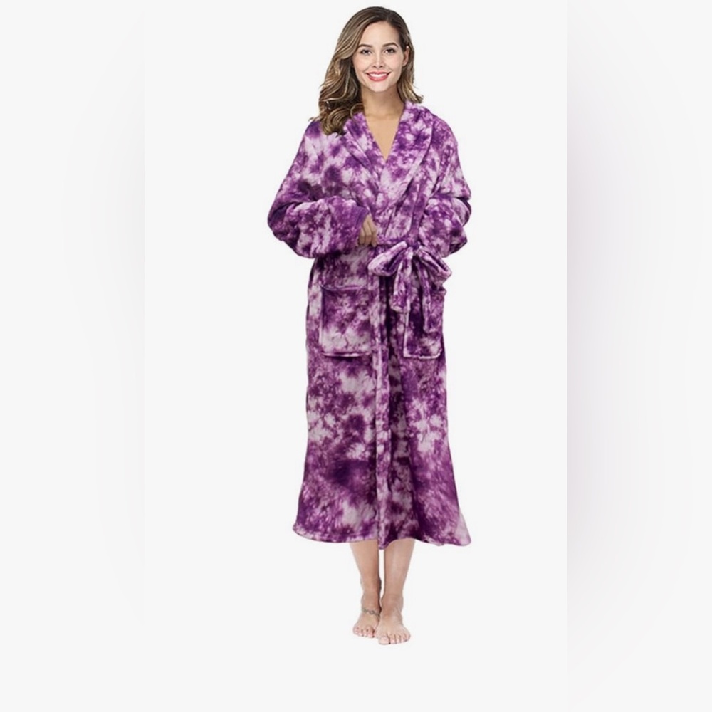 Elegant Purple Tie-Dye Women's Robe